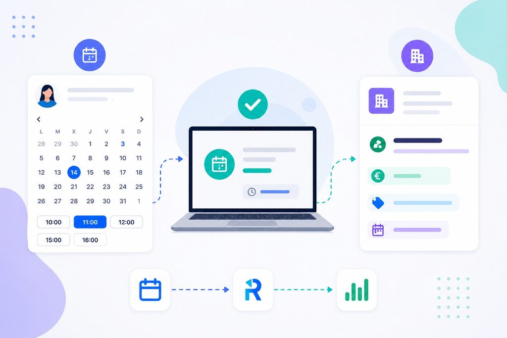 Booking + CRM: el flujo «reserva → contacto → oportunidad» automático